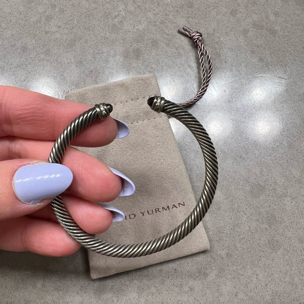 David Yurman Black Onyx and Diamond Cable Bracelet